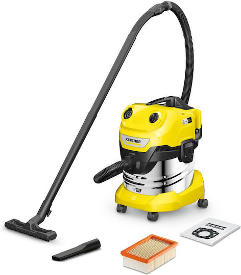 Karcher WD 4-18 S Dual V-20/22 Rechargeable Vacuum Wet / Dry Without Charger and Battery with Stainless Bin 20lt