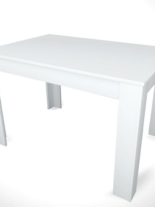 Single Table Wooden White 120x80x78cm