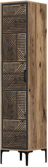Einzeltür Kleiderschrank Kumsal Walnut-anthracite 40x47.5x201.4cm