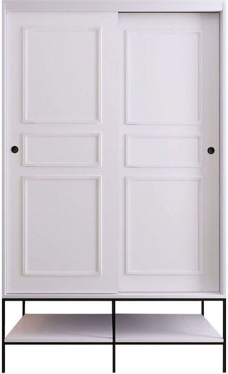 Double Door Wardrobe Martin White-black 120x57x200cm