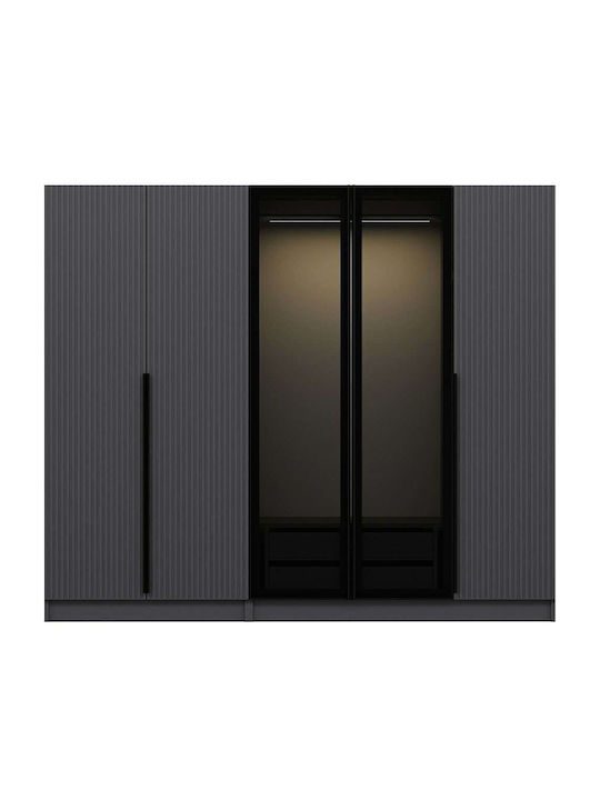 Kale Πεντάφυλλη Ντουλάπα Black-anthracite 52x52x225cm