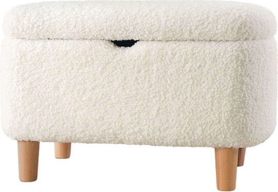 Stool For Living Room With Storage Space Moouv White 61x37x40cm Stool For Living Room With Storage Space Moouv White 61x37x40cm