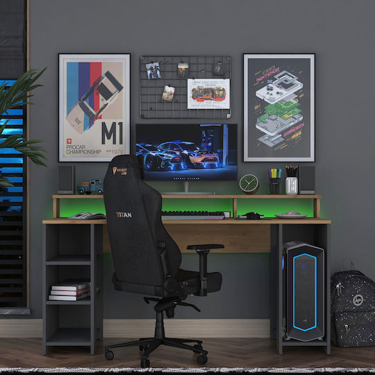 Γραφείο Gaming 160x55x89.5εκ. Walnut-anthracite Γραφείο Gaming 160x55x89.5εκ. Walnut-anthracite