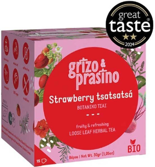 Strawberry Tsatsatsa Δύοσμος+δενρολίβανο+φράουλα+ιβίσκος+παντζάρι 30gr Grizo Prasino