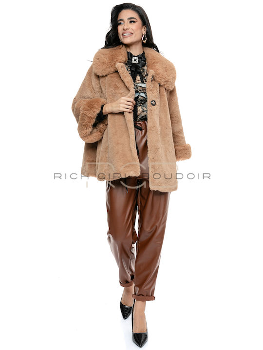 Women's Short Fur Camel