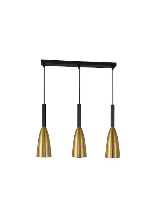 Light Prestige Pendant Light Gold with Socket E27 50x100cm