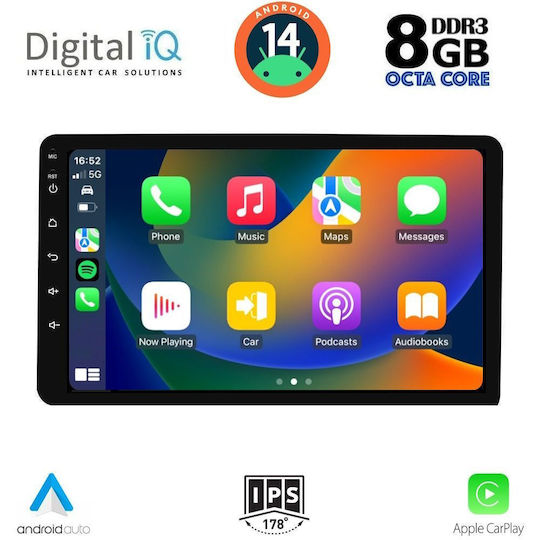 Digital IQ Auto-Audiosystem 2014 (Bluetooth/USB/AUX/WiFi/GPS/Apple-Carplay/Android-Auto) mit Touchscreen 8"