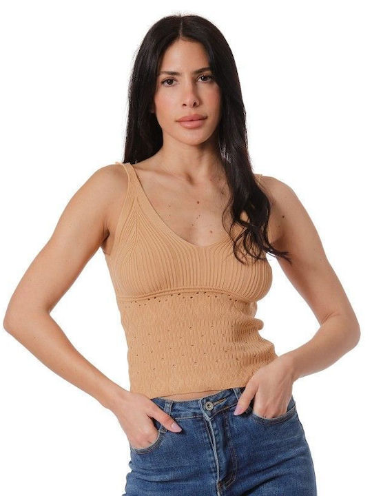 Beige Sleeveless Top