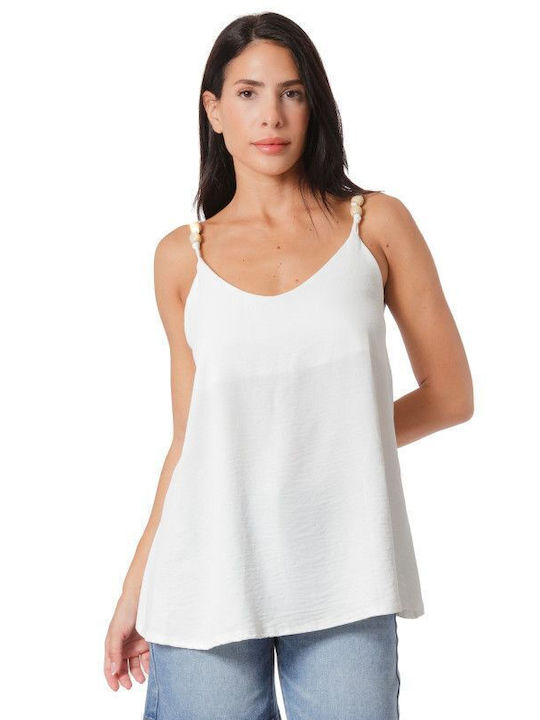 White Sleeveless Top