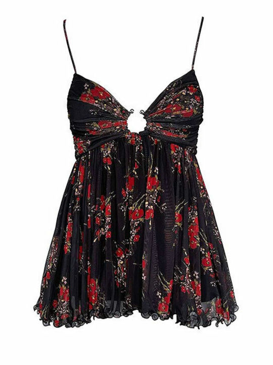 Damen Sommer Bluse mit Trägern Black