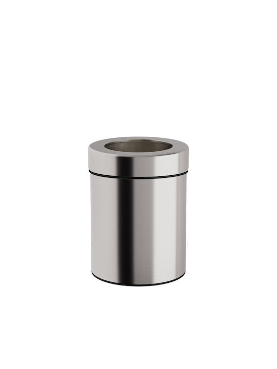Pam & Co Office Plastic Waste Bin 6lt Silver 20x20x28cm