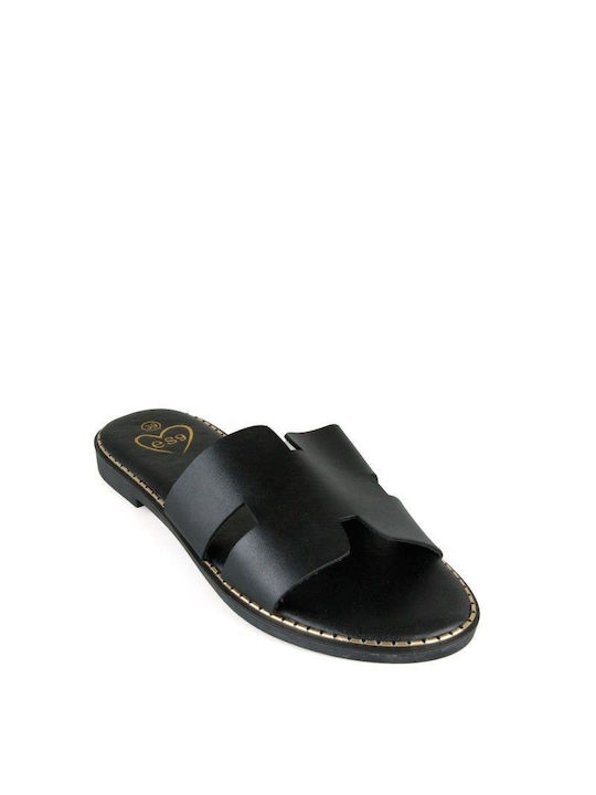 Black Flat Studded Sandal