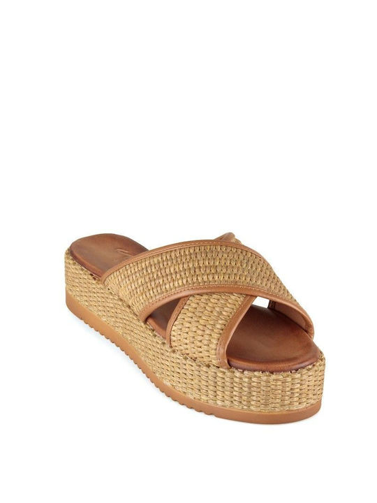 Camel Leather Handmade Flatform Sandal