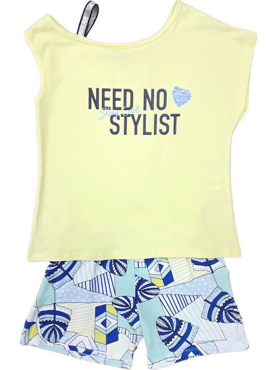Evita Kids Clothing Set with Shorts Lime 2 Pieces