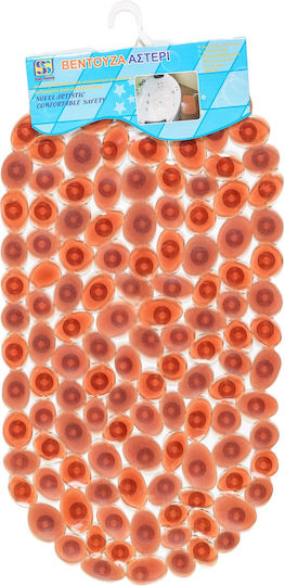 Sidi Home Plast Rutschfeste Badematte Seesterne mit Saugnäpfen Braun 40x70εκ.