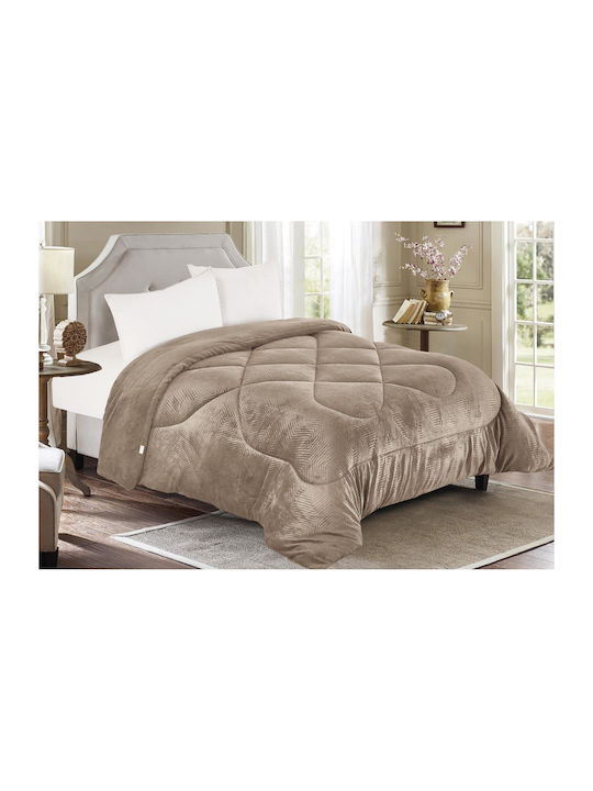 Linea Home Κουβερτοπάπλωμα Υπέρδιπλο 220x240εκ. Μπεζ