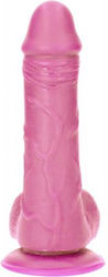 Toyz4lovers Ρεαλιστικό Dildo με Όρχεις και Βεντούζα Φούξια 23cm