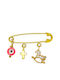 Kiriakos Gofas Child Safety Pin made of Gold 9K for Girl