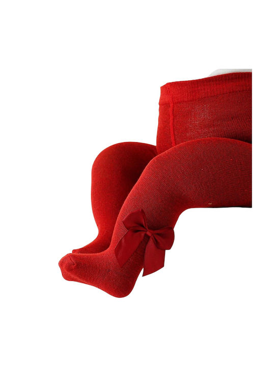 Modern Elastic Tights Cute Bows Red