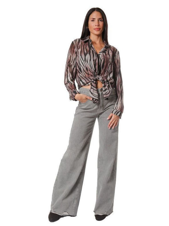 Brown Animal Print Shirt