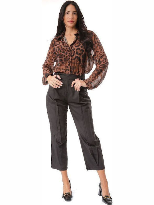 Brown Animal Print Shirt