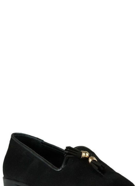 Black Suede Loafers Decorative