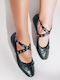 Schwarze Mary Jane Ballerina