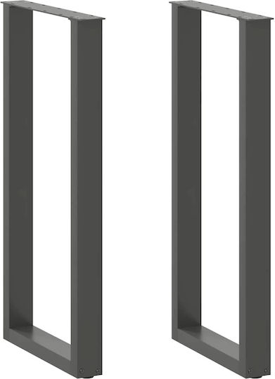 Vidaxl Couchtischbeine U-Form 2 Stk. Anthrazit 50 x 100-101 cm Anthrazit