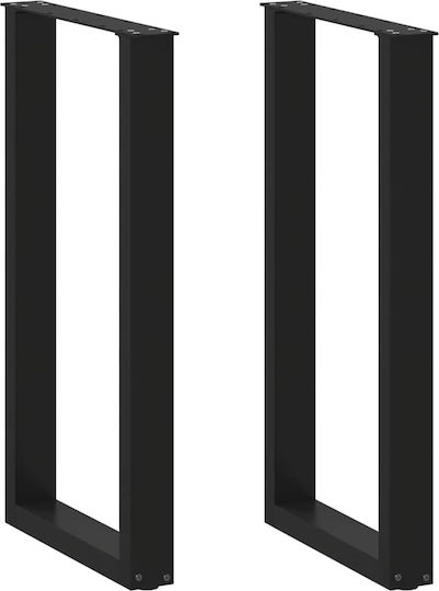 Vidaxl Couchtischbeine U-Form 2 Stk. Schwarz 40 x 90-91 cm Schwarz