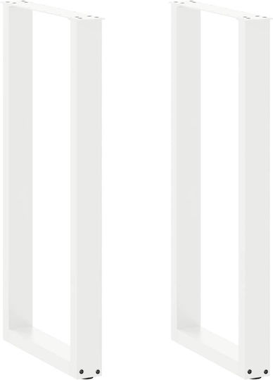 Vidaxl Coffee Table Legs U-Shaped 2 Pcs White 50x 100-101 Cm White