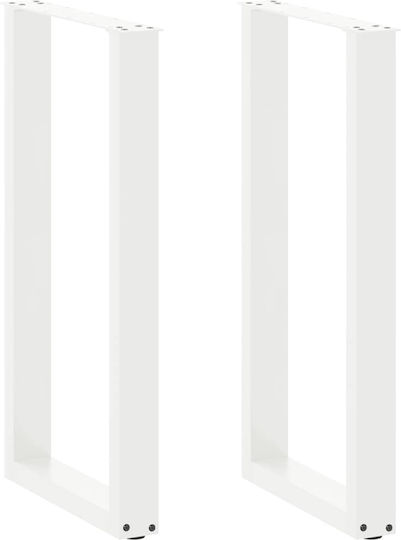 Vidaxl Couchtischbeine U-Form 2 Stk. Weiß 40 x 90-91 cm Weiß