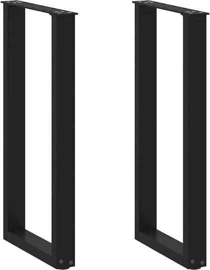 Vidaxl Coffee Table Legs U-Shape 2 Pcs Black 38x72-73 Cm Black