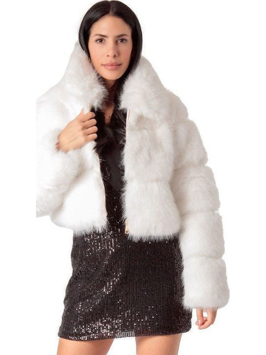 Silia D Women's Short Fur White fur-23-0245 (wht)