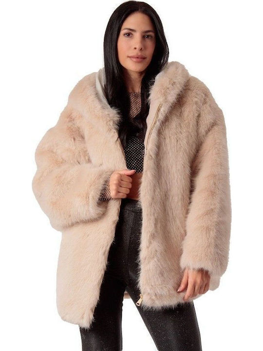Silia D Women's Short Fur Beige