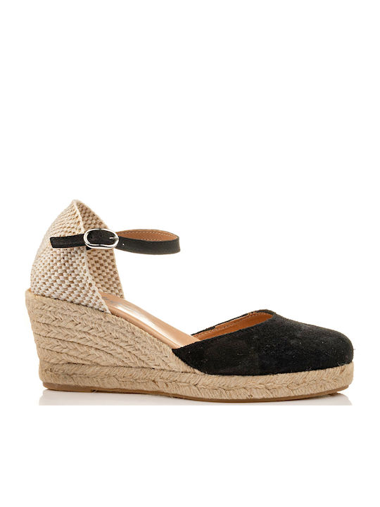 Boxer Women's Leather Platform Espadrilles Black