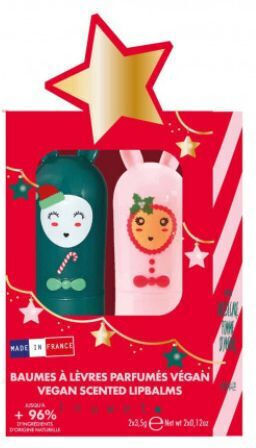 Inuwet Duo Stars Set Duo Χριστουγεννιάτικο Σετ 2 Ενυδατικά Lip Balm Άρωμα Κεράσι Ζαχαρωτό 2x3.5gr
