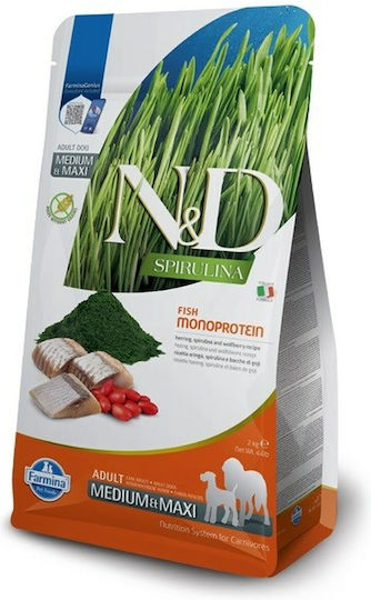 Farmina Spirulina 7kg Dry Food Grain-Free & Gluten-Free for Adult Medium & Large Breed Dogs with Herring and Fish