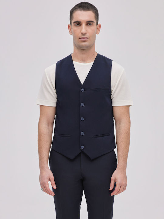 Men's Vest Slim Fit Navy Blue