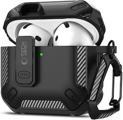 Tech-Protect Carbonox Hülle Silikon in Schwarz Farbe für Apple AirPods 4 Tech-Protect Carbonox Hülle Silikon in Schwarz Farbe für Apple AirPods 4