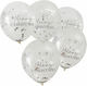 Clear Balloons Merry Christmas Silver Confetti 5pcs