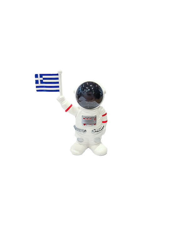 Decorative Astronaut Flag Movement Solar Charging 11.8x12.3x5cm Plastic White 337