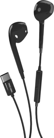 SBS Music Hero In-ear Handsfree Headphones with Connector USB-C Black