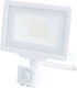 Metanor Водоустойчив LED Прожектор 30W Топло Бяло 2700K с Motion Sensor IP65