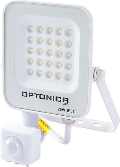 Metanor Водоустойчив LED Прожектор 20W Неутрално Бяло 4500K с Motion Sensor IP65