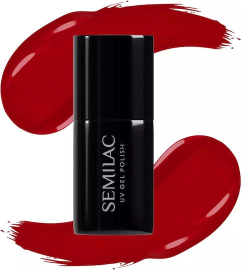 Semilac Хибриден Лак за Нокти Soft Red 608 с Glitter 7мл 1бр