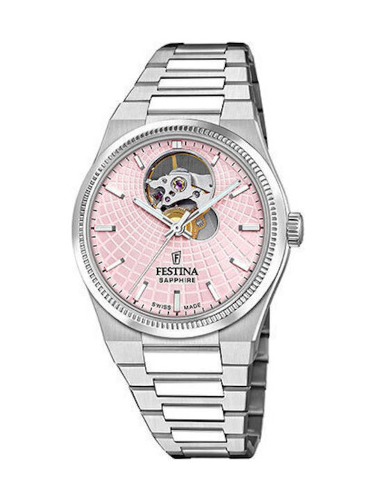 Festina Дамски часовник 35 мм на батерия, сребрист