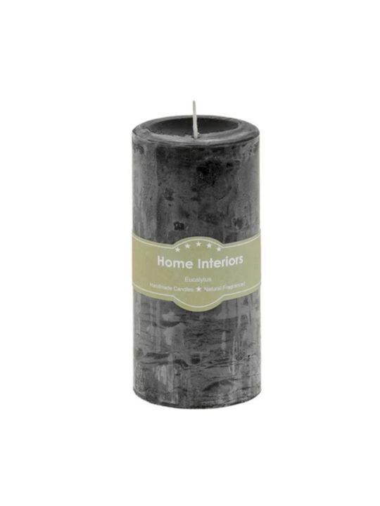 Aromatic Black Eucalyptus Pillar Candle 6.5x14cm