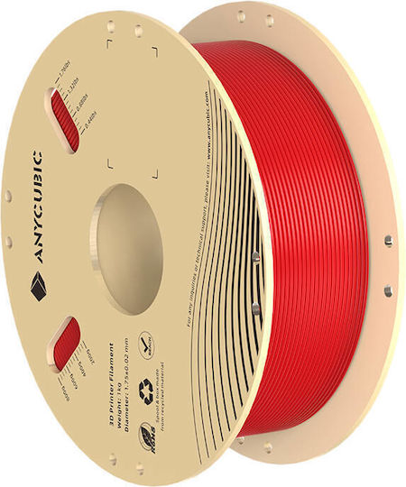 Anycubic PLA 3D Printer Filament 1.75mm Κόκκινο 1kg 1τμχ (Spool)