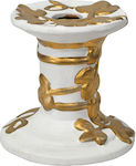 Christmas Ceramic White Candlestick 11x11cm