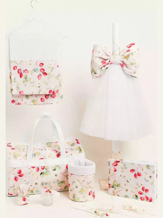 Handmade Baptism Set for Girl Strawberry Theme 11pcs 331468 Ntampoudis Ntm-331468